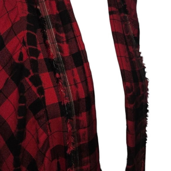 NWT Anthropogie Elevenses Plaid Fringe Open Front High Low Sleeveless Vest - Picture 3 of 7